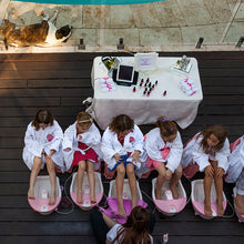 girls party pamper set up