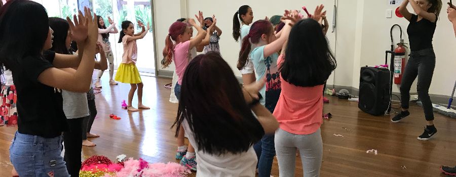 Kids dancing at a disco party in Sydney hosted by We Came Here ato Party