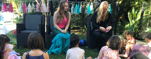 kids mermaid party entertainer playing games with children at a kids party