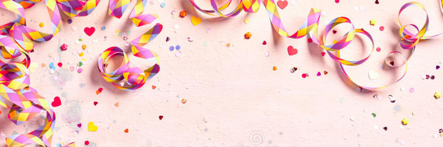 pink and rainbow party decorations