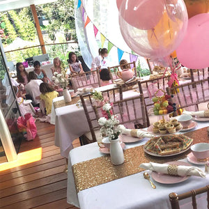 girls party set up with a kids high tea and pamper