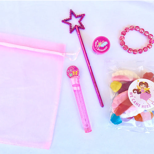 Themed pink party favour bag