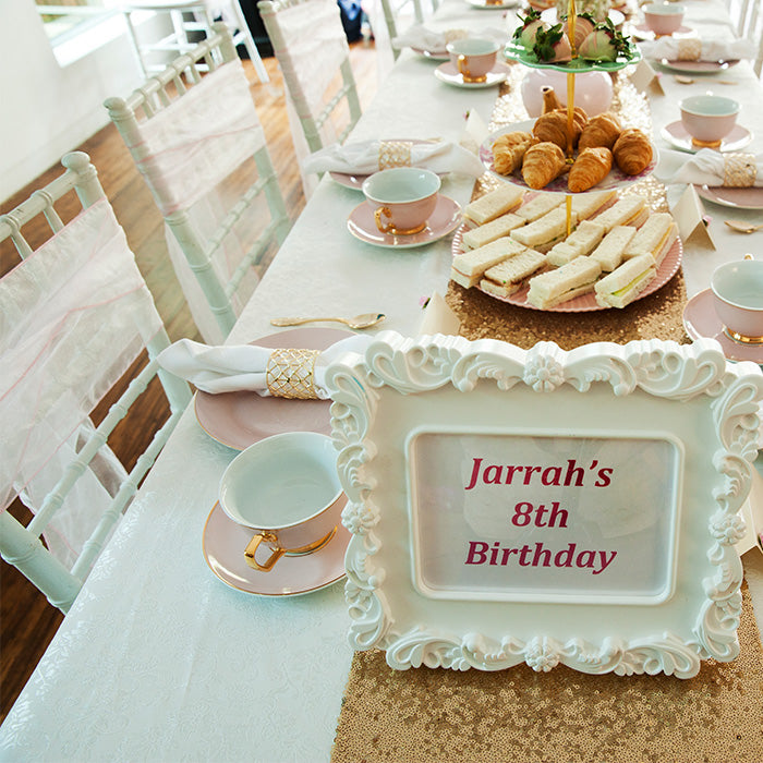 high tea food and set up