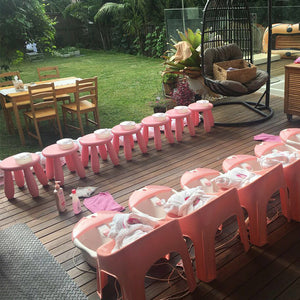 pink mobile girls pamper party set up in Sydney