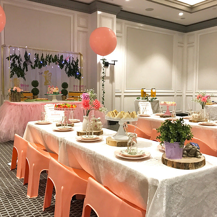 themed fairy party table set up